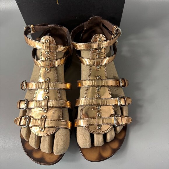 Giuseppe Zanotti Leather Gladiator Sandals in Rose Gold, Size 38.5 - Picture 4 of 16